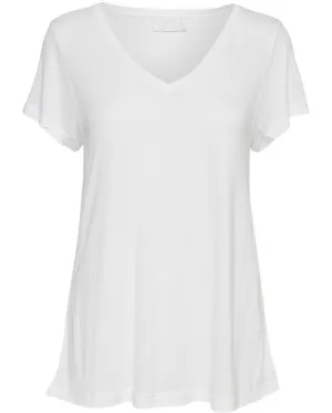 Anna V-neck Tee - Optical white