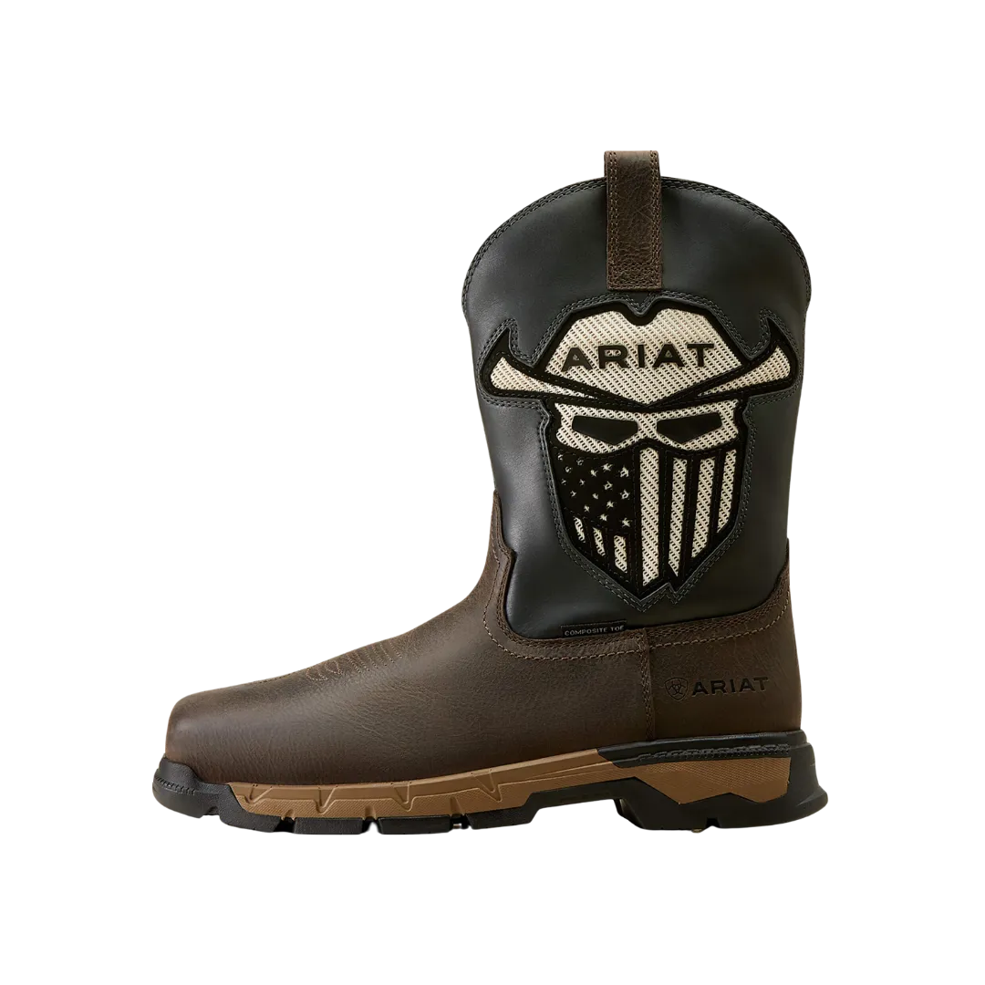 Ariat Men's Rebar Flex Western VentTek Composite Toe Iron Coffee Work Boot