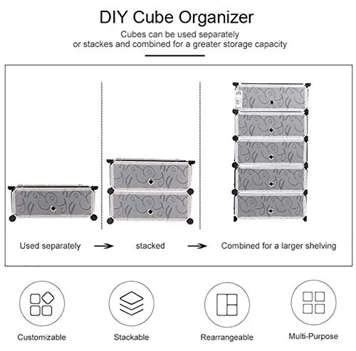 AYSIS Portable Shoe Rack Organizer 30 Pair Tower Shelf Storage Cabinet Stand Expandable for Heels, Boots, Slippers, (Plastic-Double-10-Layer-Black)