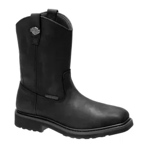 Black Leather "Altman" Pull-On Boots