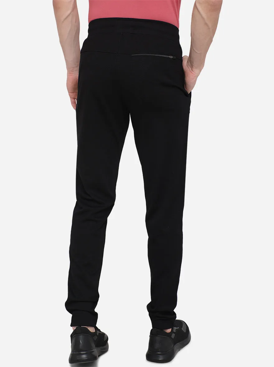 Black Solid Slim Fit Track Pants | JadeBlue