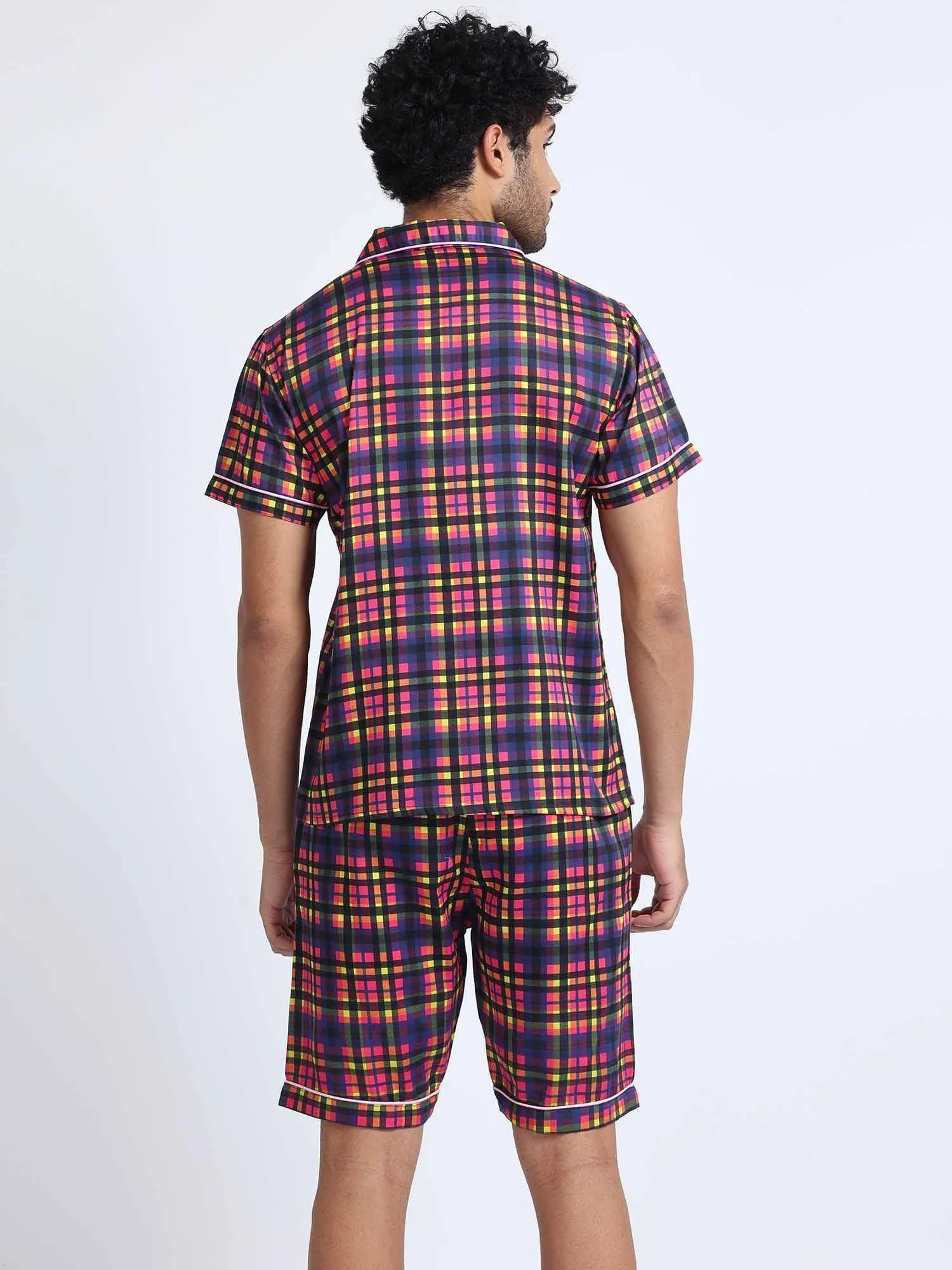 Bright Checks Digital Printed Half Sleeve Co-Ords