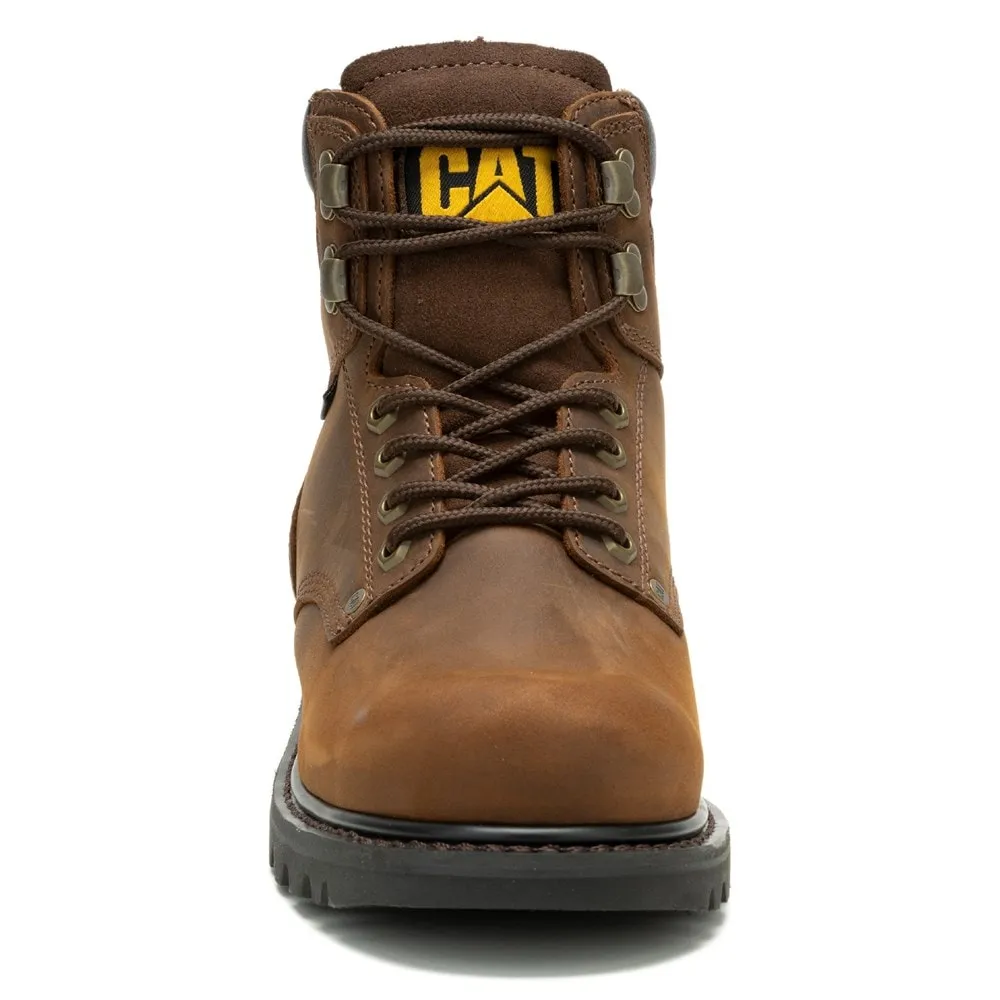 Caterpillar Men's Waterproof Medium/Wide Second Shift Work Boots ,  brown