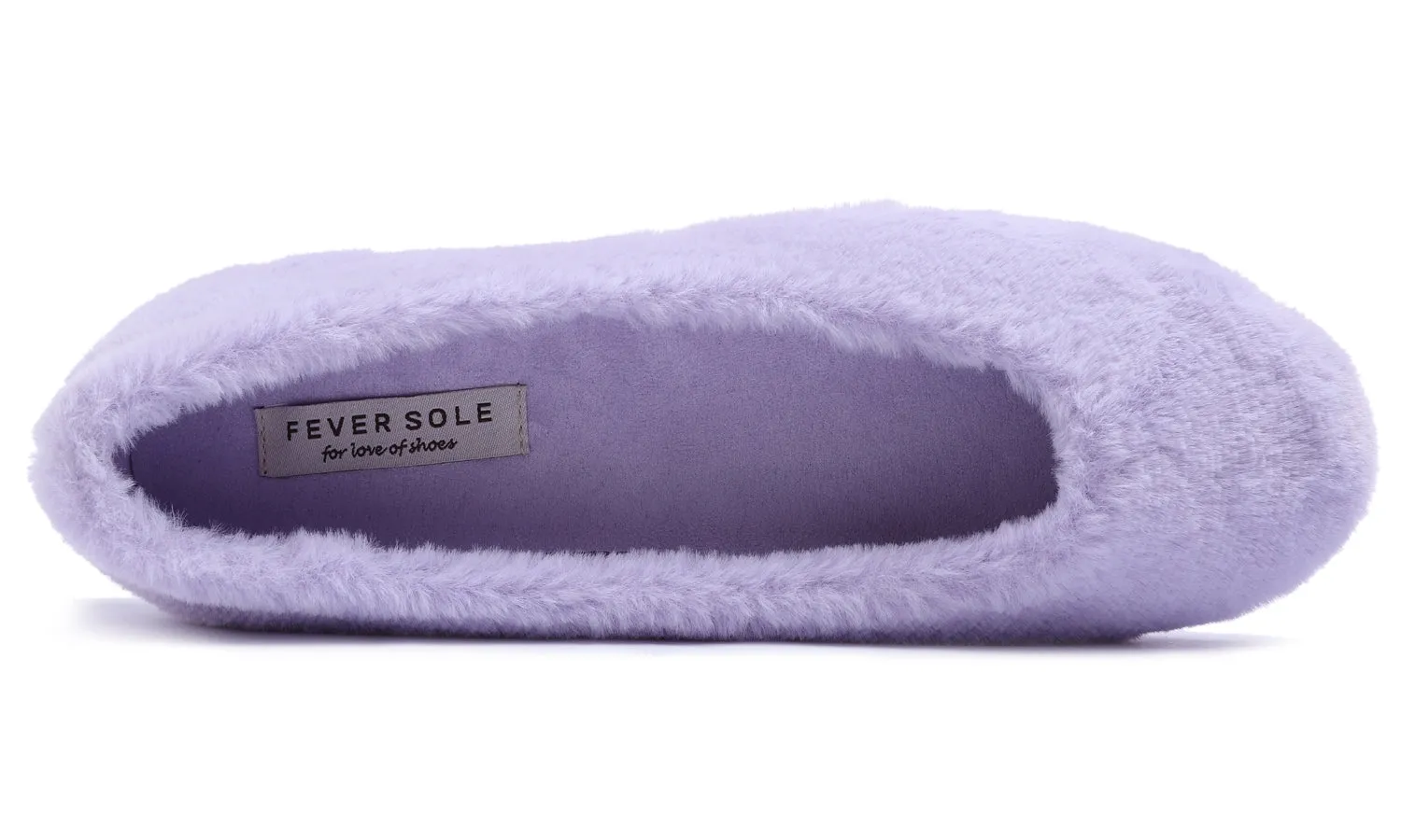 Feversole Women's Fashion Round Toe Puffy Warm Comfort Home Indoor Winter Soft Ballet Slippers Lavender Purple Plush