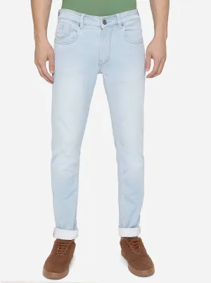 Ice Blue Solid Narrow Fit Jeans | Greenfibre