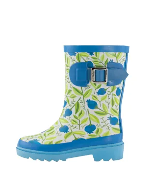 KID’S BUCKLE RUBBER RAIN BOOTS SWEET BLUEBERRIES