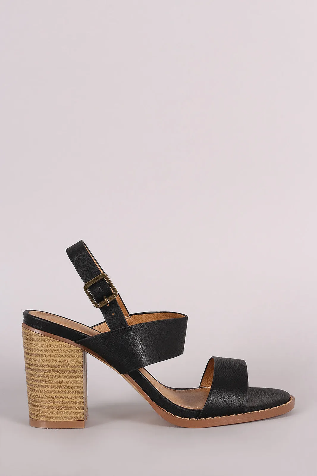 Liliana Classic Straps Open Toe Chunky Heel