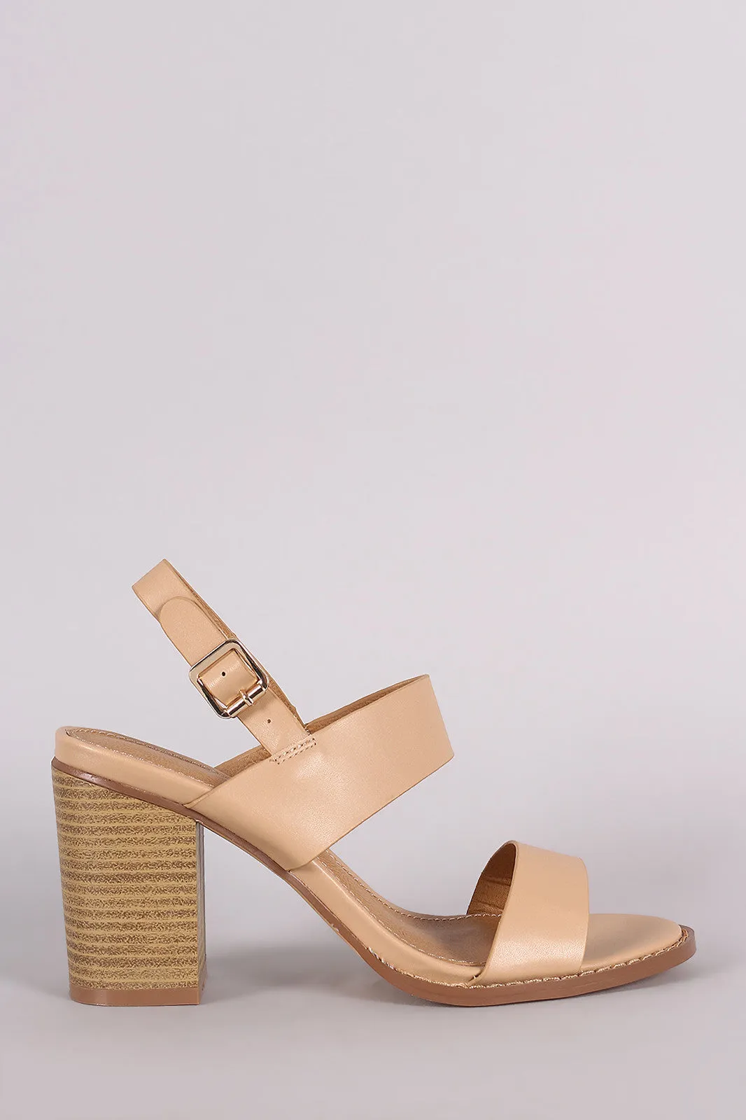 Liliana Classic Straps Open Toe Chunky Heel