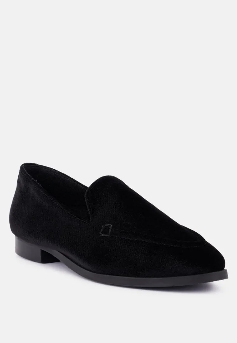 LUXE-LAP Black Velvet Handcrafted Loafers