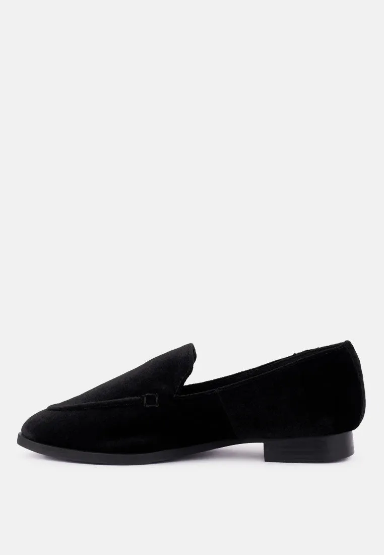 LUXE-LAP Black Velvet Handcrafted Loafers