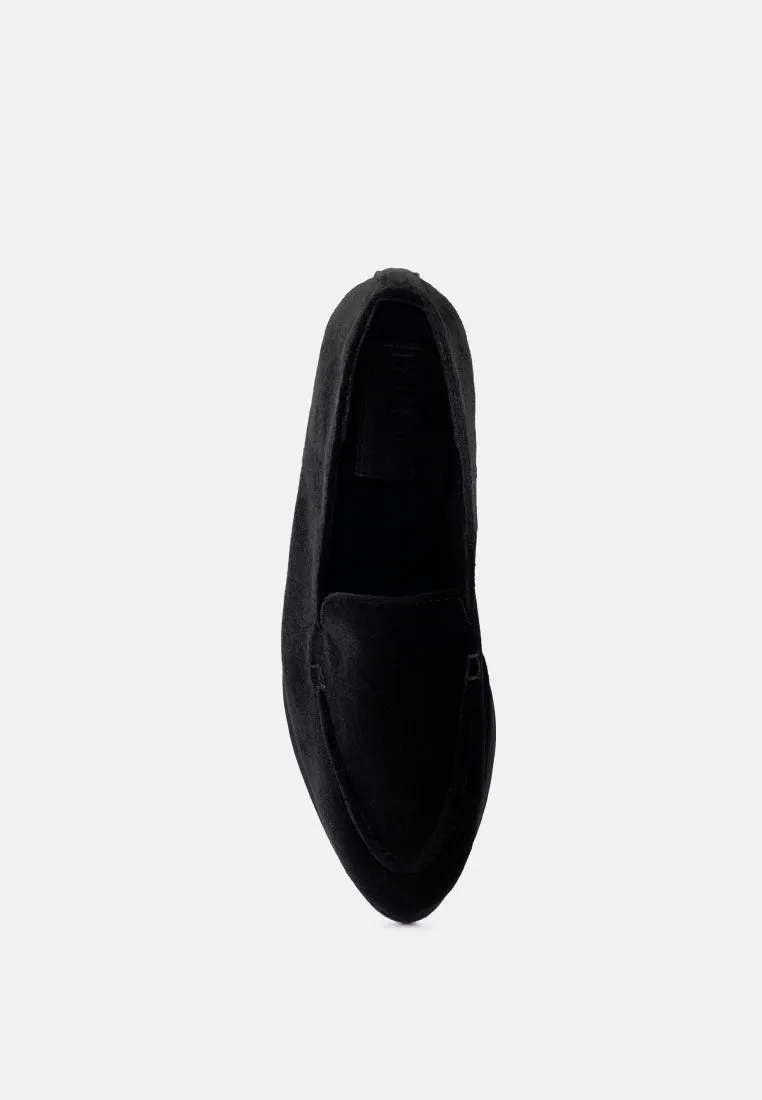 LUXE-LAP Black Velvet Handcrafted Loafers