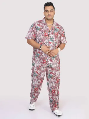 Men Plus Size Floral Abstract Printed FULL Sleeve Co-Ords