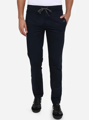 Navy Blue Solid Regular Fit Track Pant | JadeBlue