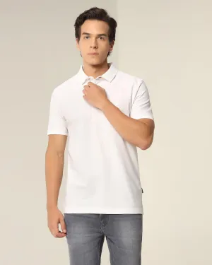 Polo White Solid T-Shirt - Bingo