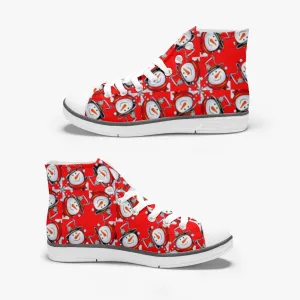 Snow Man's Delight Kid's Light High-Top Canvas Christmas Shoes