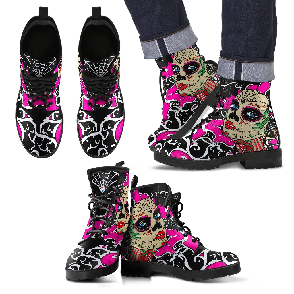 SUGAR SKULL BOOTS - FREE WORLD WIDE SHIPPING