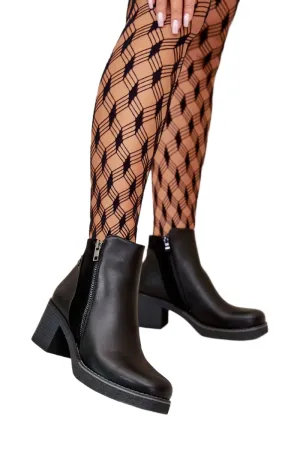 TEEK - Textured Stripe Heeled Boots