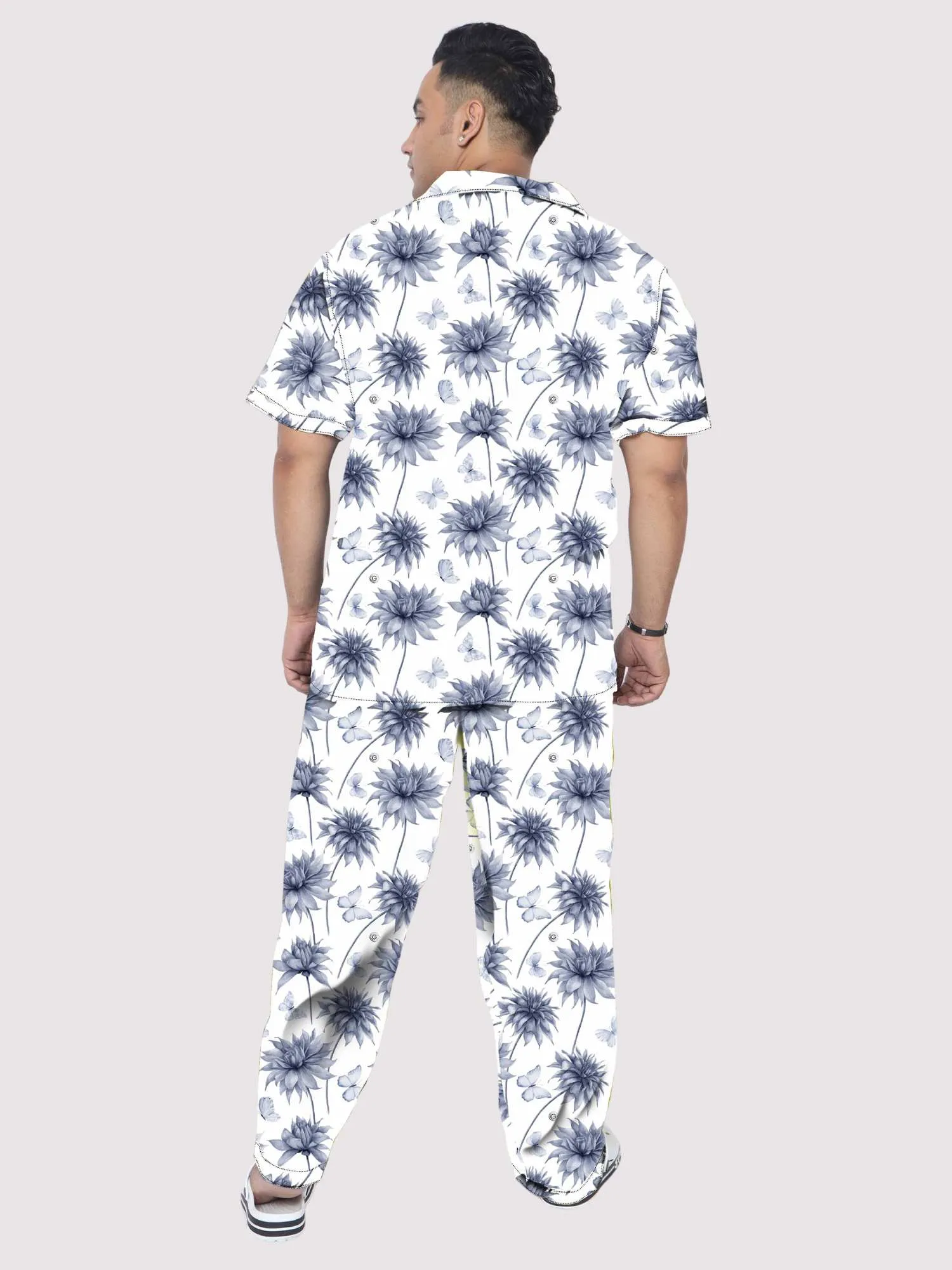 Watercolor Flowers Plus Size Men's Co-ord Set